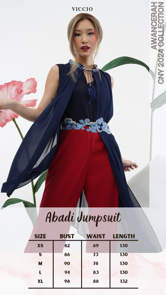 ABADI Jumpsuit (navy blue/red)