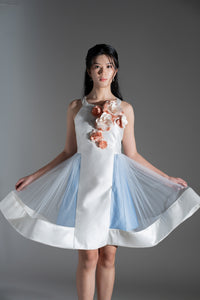 LOVEROSE Dress (white/blue)