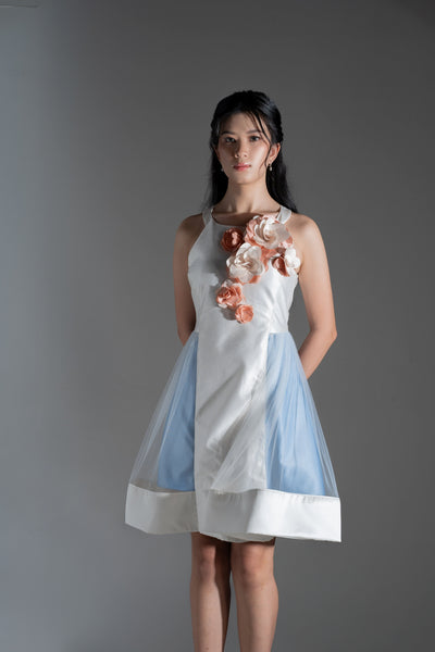 LOVEROSE Dress (white/blue)