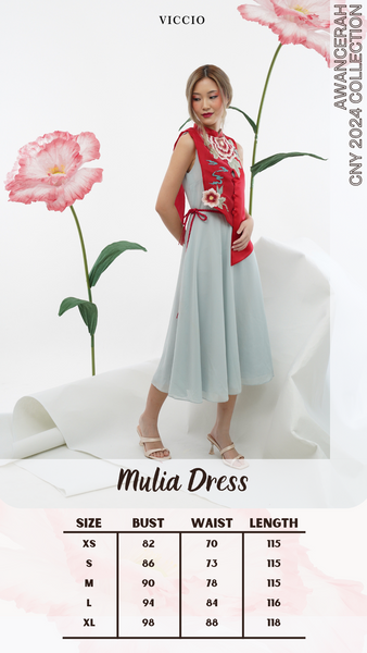 MULIA Dress (red/duck egg blue)