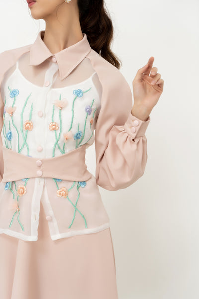 HARLOW Top (dusty pink/white)