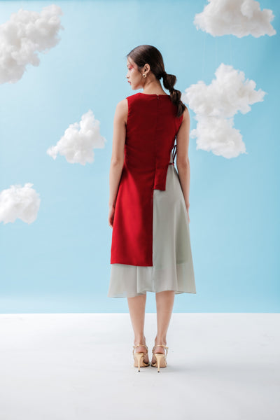 GLORY Dress (red/sage)