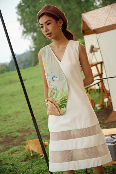 NATURA Dress (green/white)