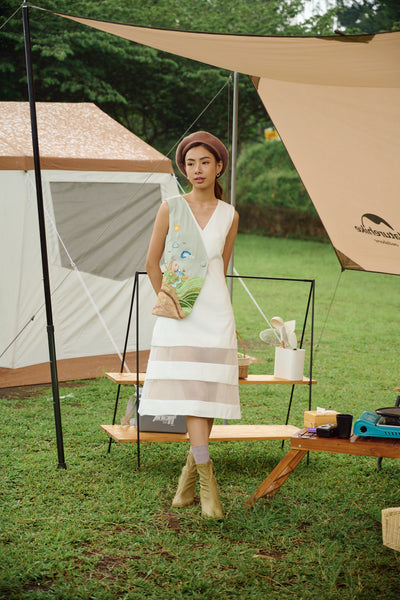 NATURA Dress (green/white)