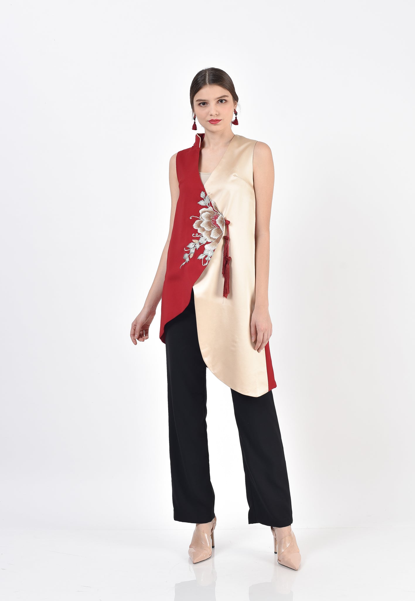 LING Vest (red/nude)